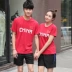 Quần áo thể thao cotton quốc gia nam và nữ quần short tay ngắn