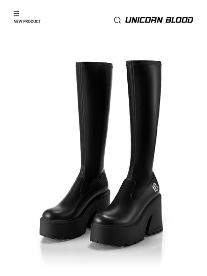 UnicornBlood 新款厚底显高显瘦弹力时装长靴鞋高筒靴子2.0升级版