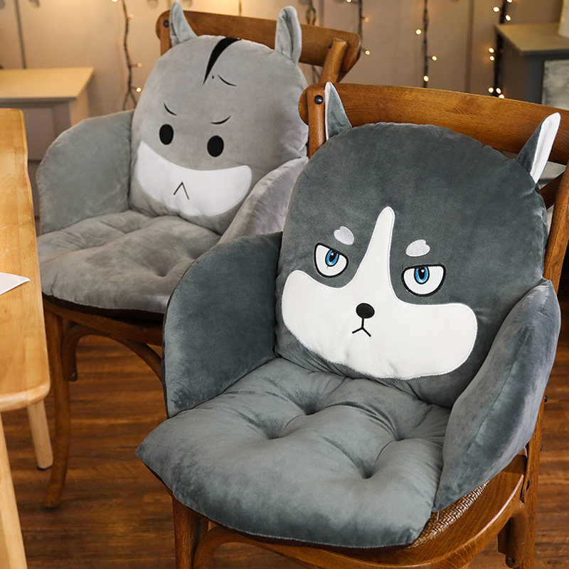 Cushion Chair Integrated Backrest Student Office Butt Thickening Back Cushions Long Sat Cotton Winter Dormitory Fart Cushion Chair Cushion