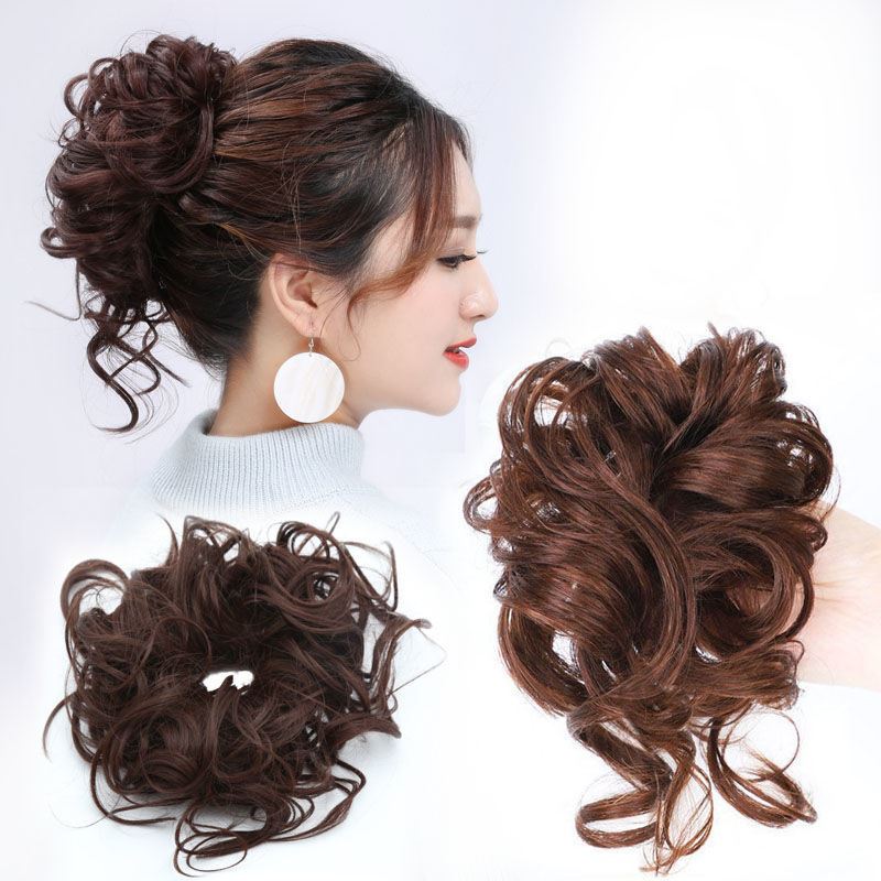 Long beard lazy hair ring curly hair wig hair ring ball head temperament matte high temperature silk rubber band natural fluffy