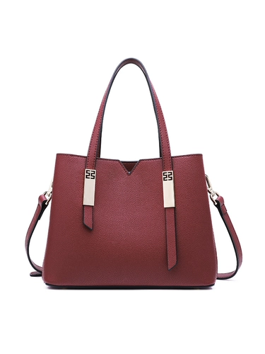 Универсальная бордовая модная вместительная и большая сумка на одно плечо, из натуральной кожи