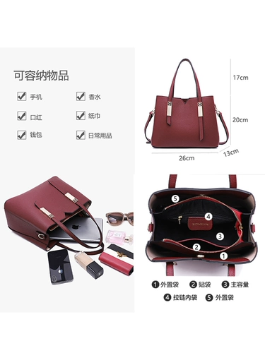 Универсальная бордовая модная вместительная и большая сумка на одно плечо, из натуральной кожи