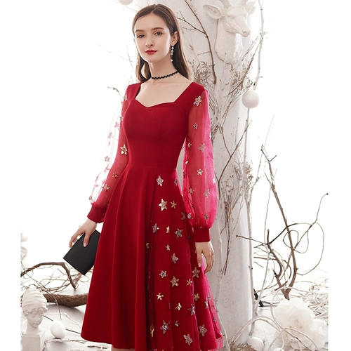 Вечернее платье, бордовое молодежное платье, коллекция 2023, подходит для подростков