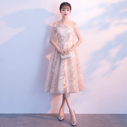 Вечернее платье, открытые плечи, коллекция 2021, длина миди