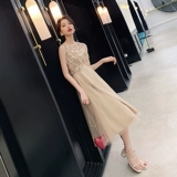 Элитное вечернее платье, цвета шампанского, коллекция 2021, подходит для подростков