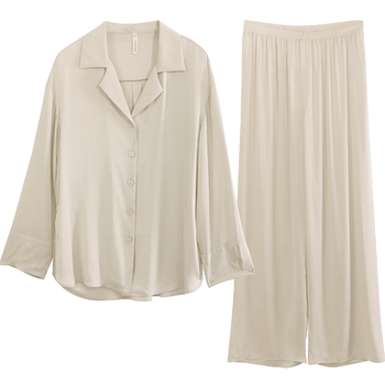 Jinsanta mulberry silk stretch satin ຄົນອັບເດດ: ງ່າຍດາຍ pajamas ແມ່ຍິງແບບ lazy ສາມາດໃສ່ໄດ້ຊຸດ pants ໄຫມໃຫມ່