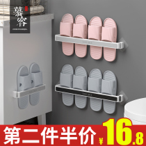 Bathroom trailer rack wall hanging type non-perforated toilet shoes storage artifact toilet wall shoe rack rack