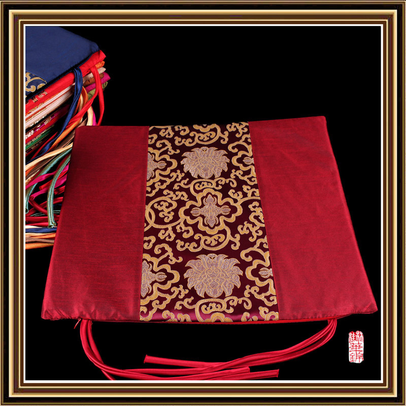 Trung Quốc gỗ gụ lụa satin bọc ghế ăn đệm cổ điển phong phú hoa bốn mùa đệm văn phòng sofa rắn gỗ đệm đệm da cho ghế gỗ