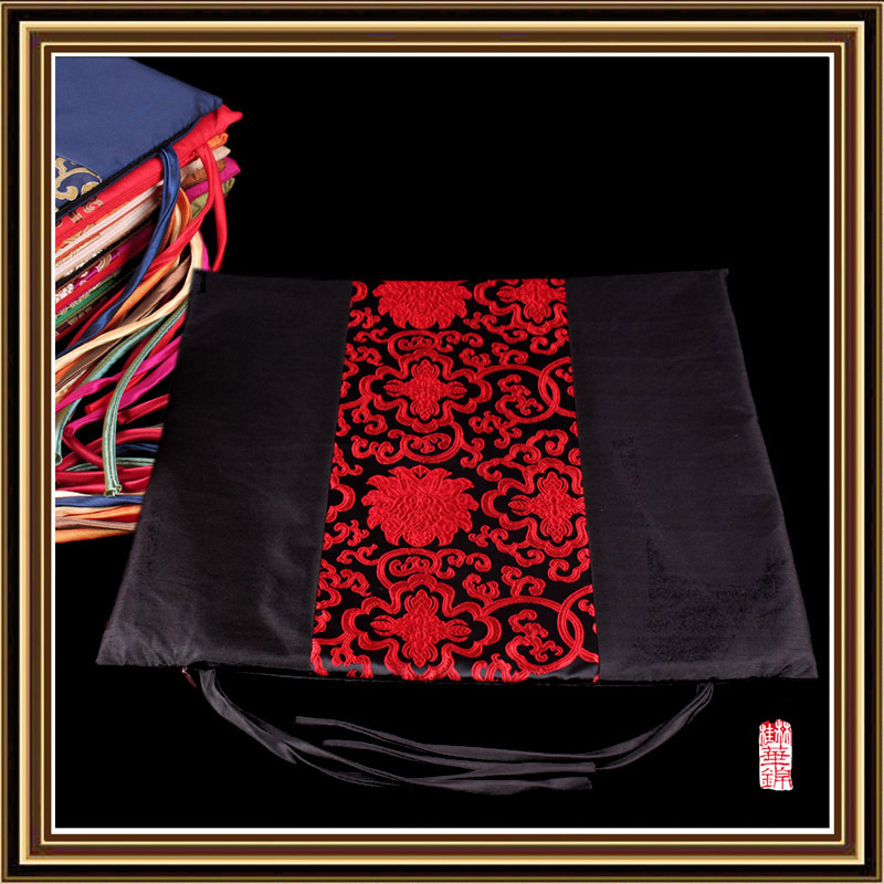 Trung Quốc gỗ gụ lụa satin bọc ghế ăn đệm cổ điển phong phú hoa bốn mùa đệm văn phòng sofa rắn gỗ đệm đệm da cho ghế gỗ