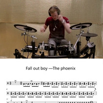 Drum set up Fall Out Boy - The Phoenix drum set drum score send silencing without drum accompaniment