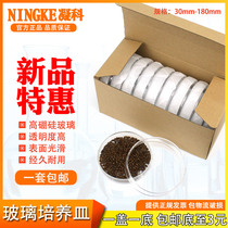 Glass petri dish Laboratory Bacterial petri dish 60 75 90 100mm Glass dish medium thickened high temperature resistant microbial cell culture