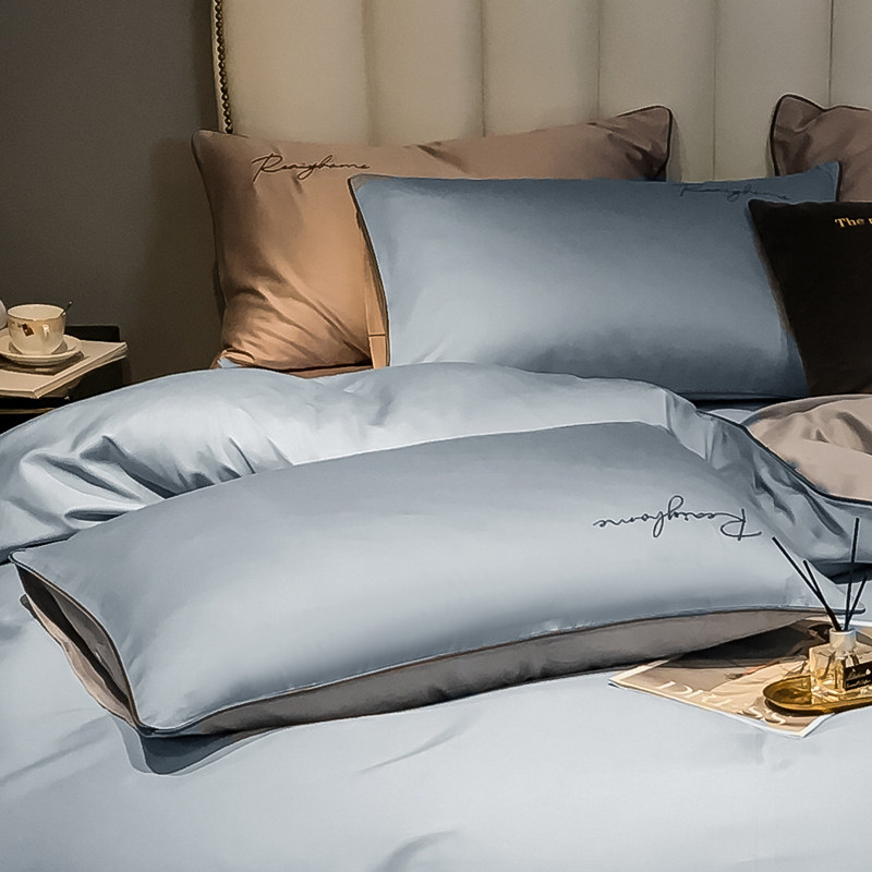 Наволочка из 100% хлопка, однотонная, 60 нитей, 48x74 см, пара