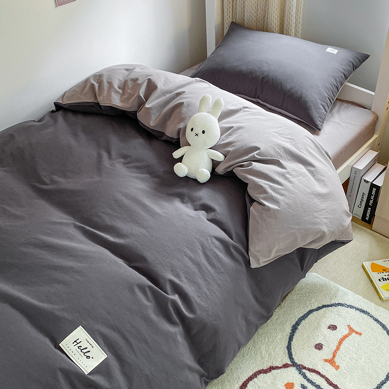 Pure Cotton College Student Dormitory Bed Three-Piece Set, All-Cotton Bunk Bed Single Bed Sheet, Duvet Cover, Men's Bedding Four-Piece Set