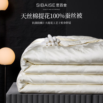 Tencel Cotton Jacquard Silk Quilt 100% Pure Silk Thickened Quilt Core High-End Winter Quilt Spring and Autumn Quilt Suitable for All Seasons