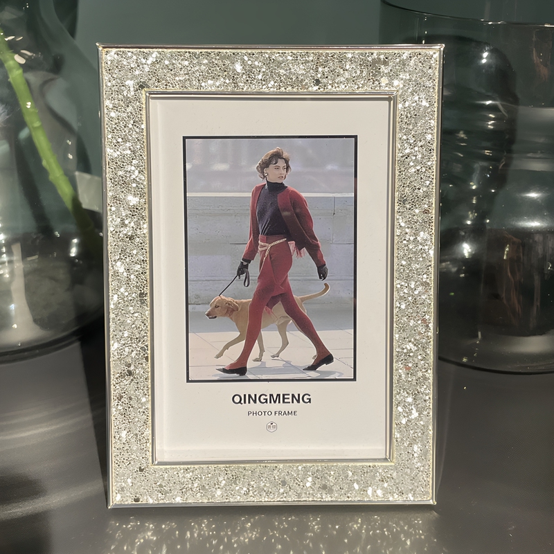 Light Luxury Silver Metal Photo Frame European Style Picture Frame 6/7/8/ 10inch Bedroom Wedding Photo Printing for Display A4