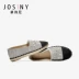 Zhuo Shini 2020 mùa xuân mới giản dị tất cả phù hợp với giày cao gót đế tròn giày cao gót đế tròn giày vải ngọc trai ngư dân giày nữ - Giày cắt thấp