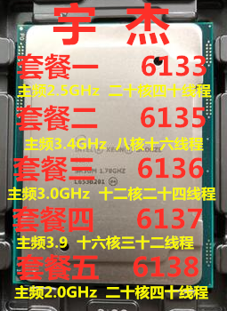 Intel Xeon Gold 6133 6135 6135 6136 6137 6138 6138 version for a year