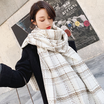 Scarf women winter Joker leisure students Korean plaid shawl female dual-purpose long thick warm collar autumn and winter