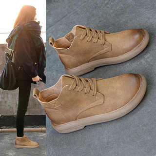 Martin Boots for Women 2025 New British Style Retro Short Low-Top Autumn and Winter Women's Shoes Flat Short Boots Spring and Autumn Single Boots