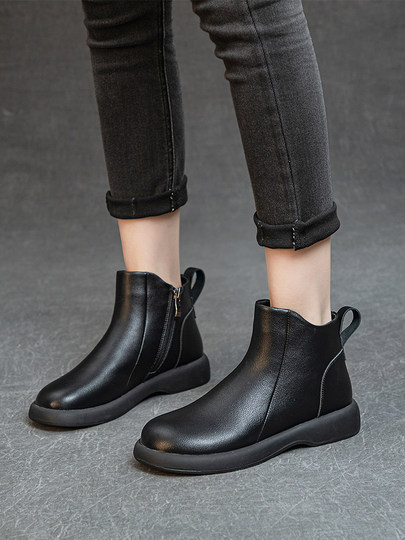 Martin boots women's 2025 new winter velvet chimney boots small short boots British versatile spring and autumn Chelsea women's boots