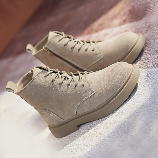 Martin Boots for Women, British Style Short Boots, 2025 New Winter Fleece-Lined Women's Shoes, Retro Suede Leather Women's Boots