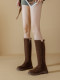Long Boots for Women 2025 New Winter Style Fleece-Lined Boots with Chunky Heels, Knee-High Riding Boots, Martin Slim Boots