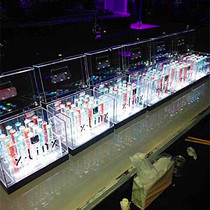 LED Charging Test Tube Wine Rack Cocktails Test Tube Cups Rack Seven Colorful Bar Luminous Ocean Wine Glasses Shelf