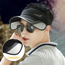Hat mens summer Korean version fishing empty top hat Outdoor sunscreen anti-UV cycling cap Breathable wild sun hat