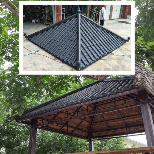 Китайская стиль Древняя пластиковая плитка из плитки на всех -антикварные плитки для крыши, плитка для водопровода, декоративная крыша плитка