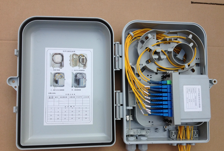 Plug-in-piece 1 minute 16 light splitter box 16 Core Optical Fiber Sub-fiber Box Optical Floor Box