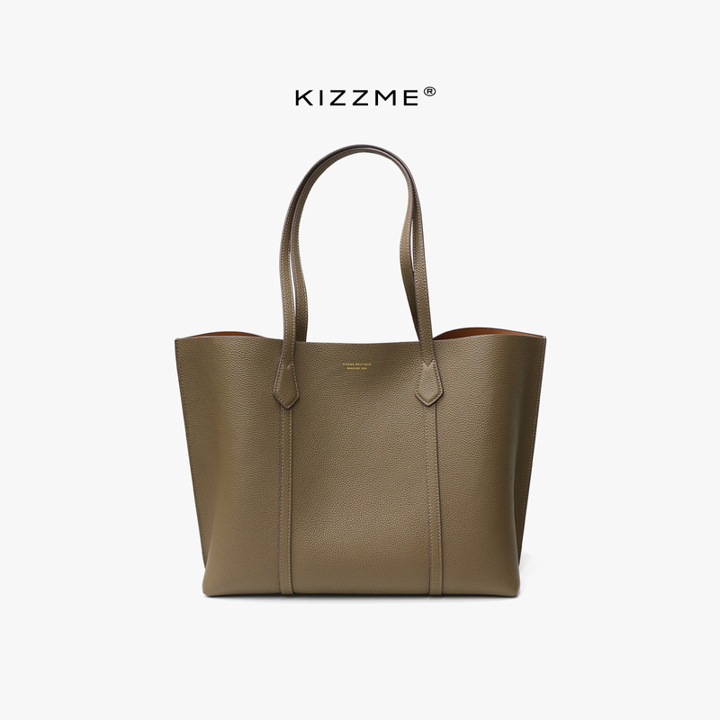 Kizzme Tote Bag First Layer Cowhide Leather Commuter Tote Shoulder Bag Handbag with Compartments New Women's Bag Kizzme Tote Bag First Layer Cowhide Leather Commuter Tote Shoulder Bag Handbag with Compartments New Women's Bag