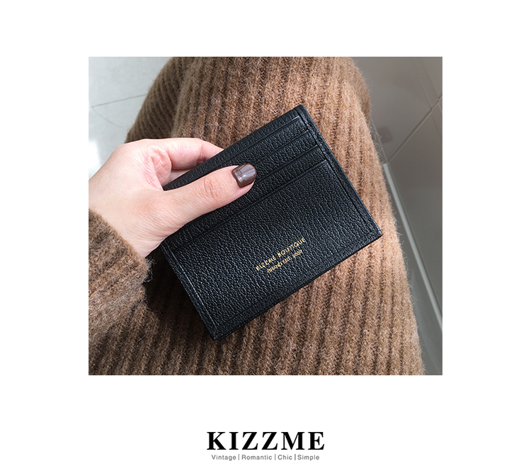 KIZZME mùa hè mới lớp đầu tiên mô hình dê da gói thẻ mỏng ví đựng thẻ pedro
