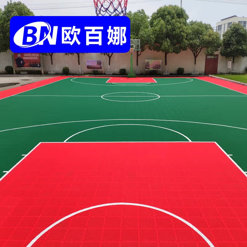 OBINA suspended flooring blue lotus outdoor half-field basketball court mat anti-skid sports floor