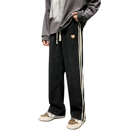 Демисезонные повседневные брюки, комплект, штаны, большой размер, оверсайз, свободный прямой крой