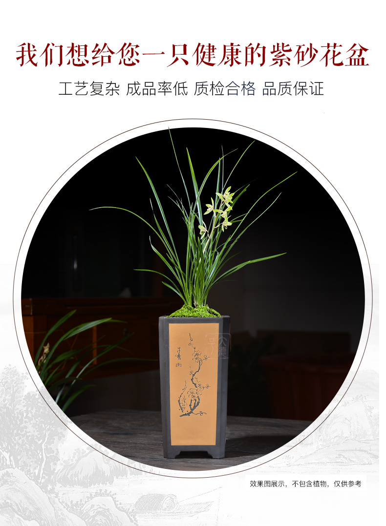 Greatness, purple orchid basin creative contracted breathable sifang Angle extinguishers orchid basin special purple sand flowerpot