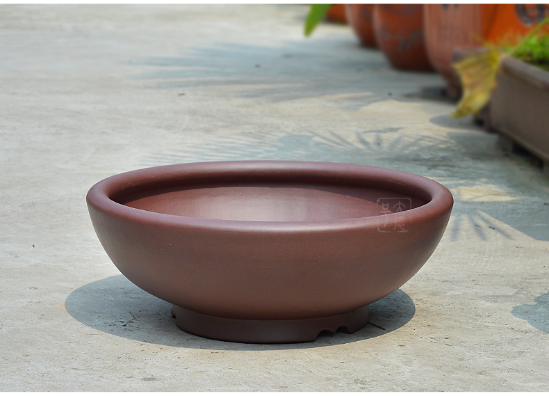 Greatness, yixing purple sand flowerpot high - quality goods straight expressions using basin of great circle tank undressed ore purple clay cement