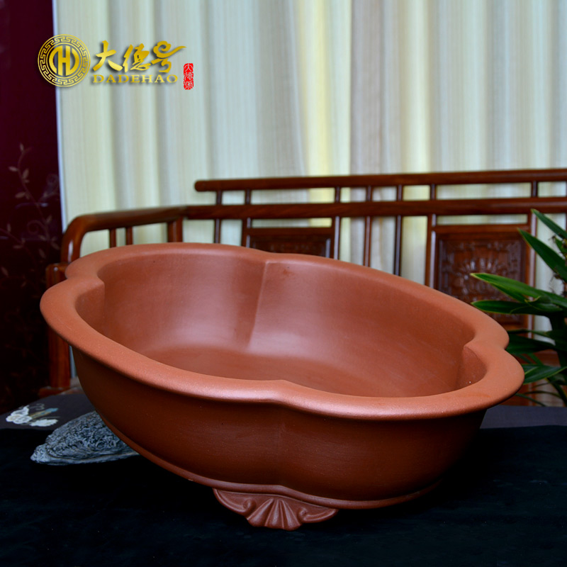 Purple sand flowerpot yixing exquisite bonsai pot flowers, green plant size size cement bag mail clearly