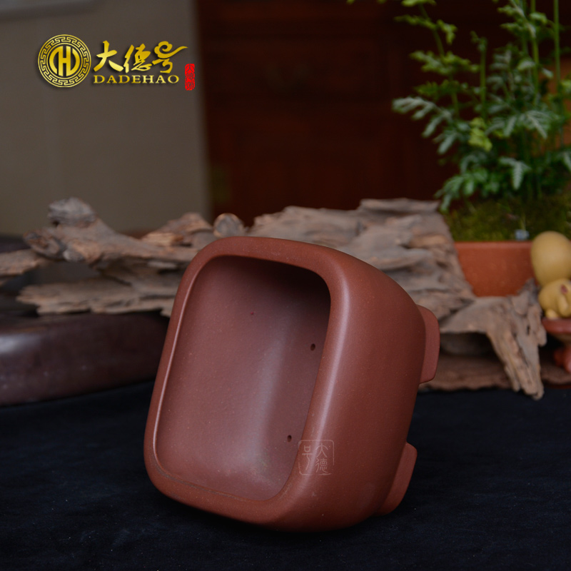 Purple sand flowerpot boutique small bonsai pot yixing Purple clay rounded square basin calamus fleshy flower pot flowers, green plant