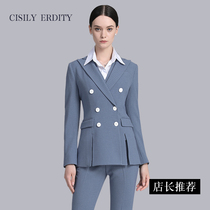 Autumn Spring Professional suit female president long-term suit dress women double-breasted suit tooling fashion overalls