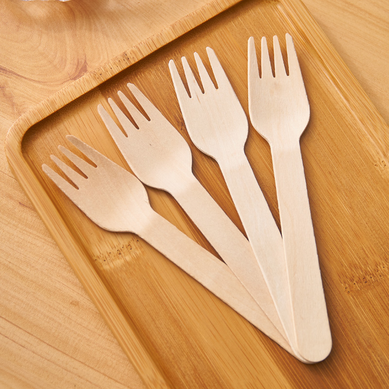 Disposable Wooden Fork Spoon Birthday Cake Fork Commercial Home Paper Spoon Wood Cutlery Wood Fork Fruit Fork