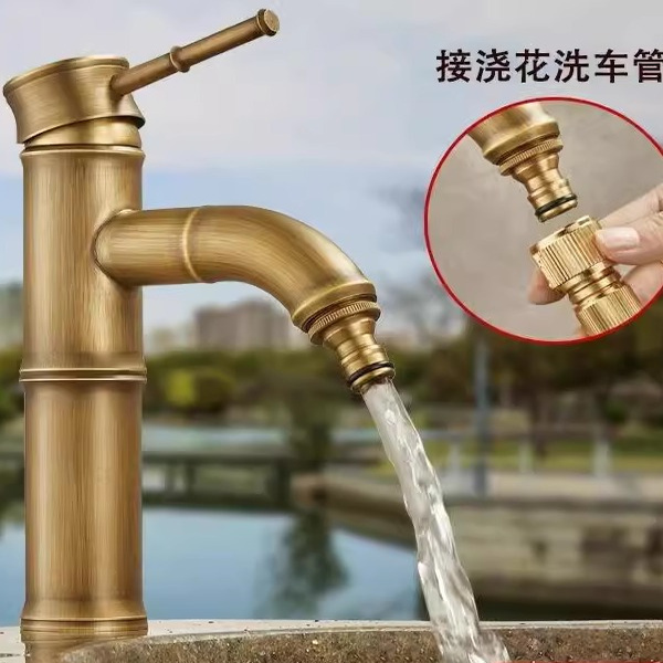 Replacement Faucet, Frost-Proof, Vintage All-Copper Washbasin, Marble Laundry Sink, Outdoor Faucet