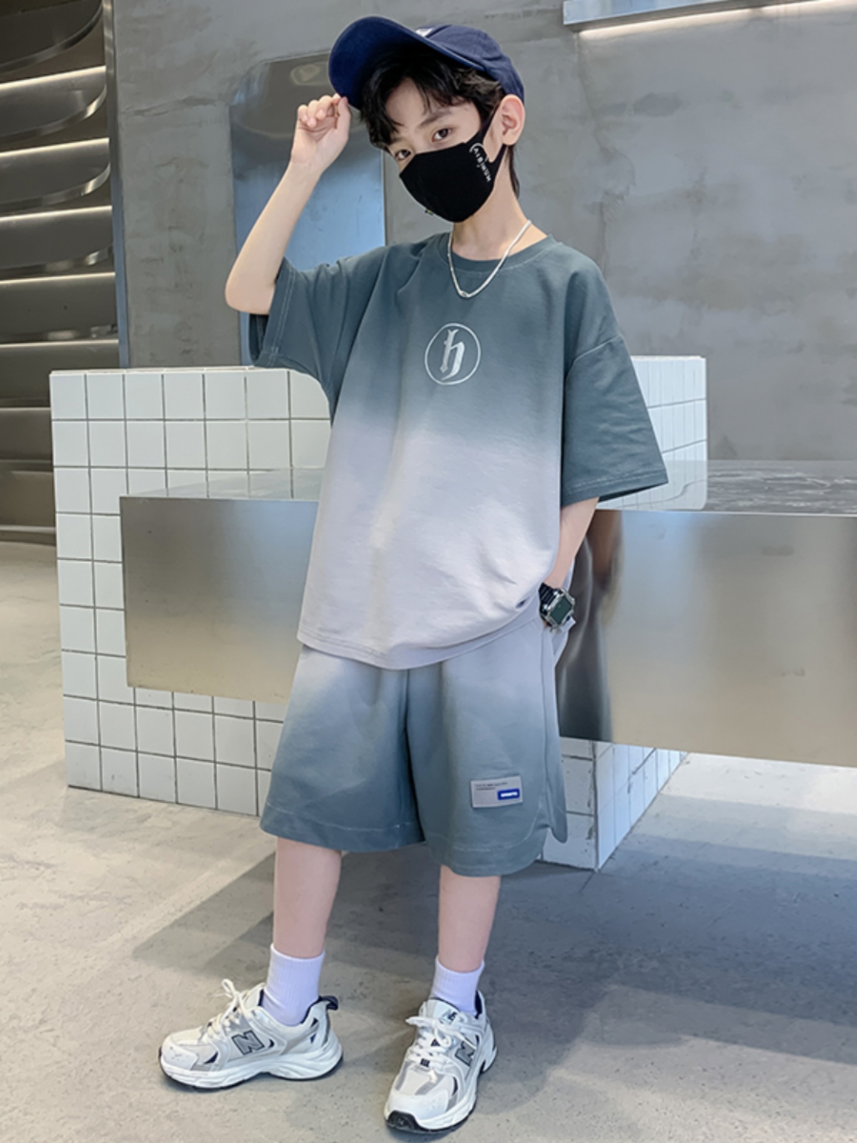 <!--男童夏装套装痞帅气夏款时髦2024新款中大儿童装夏季男孩运动潮酷-->