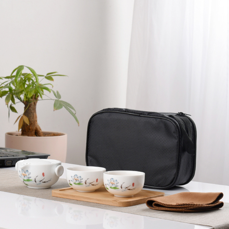 T a cup a pot of a second cup of office ceramic cup tea cup two cups of portable kung fu tea set
