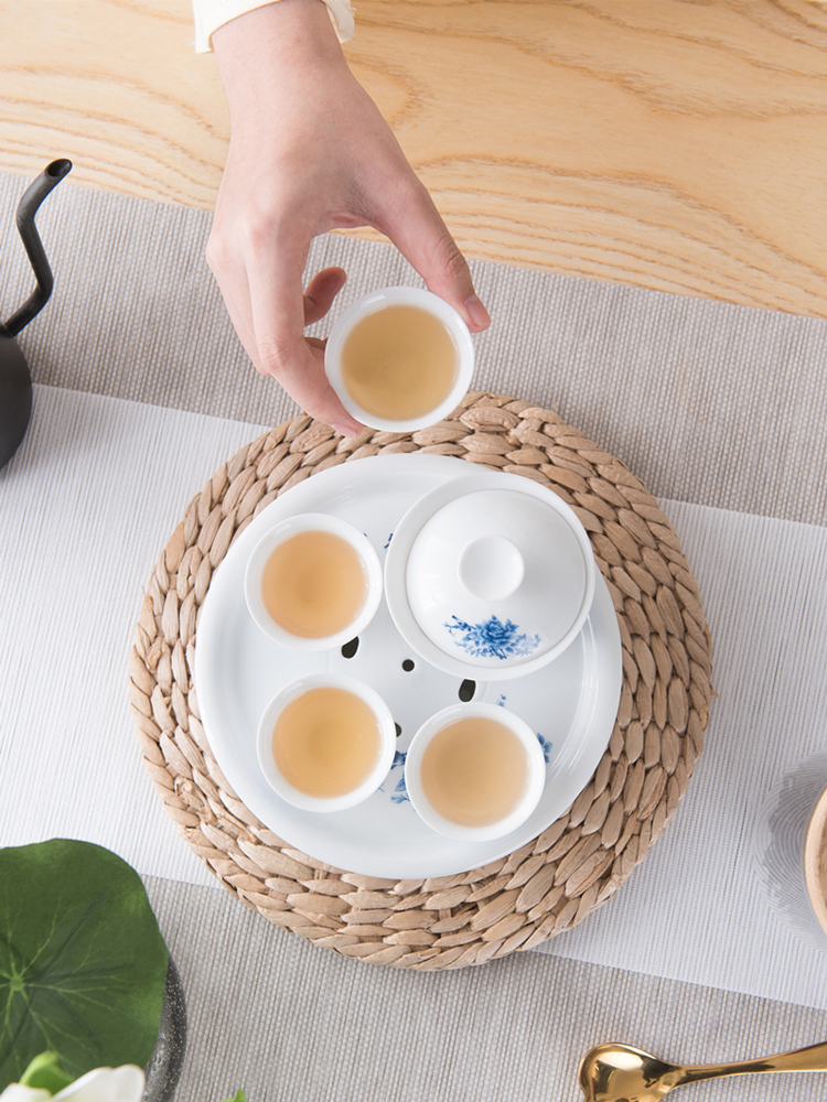 T travel ceramic kung fu tea set small tea tray was portable cups the receive bag contracted outdoors travel car tea sets