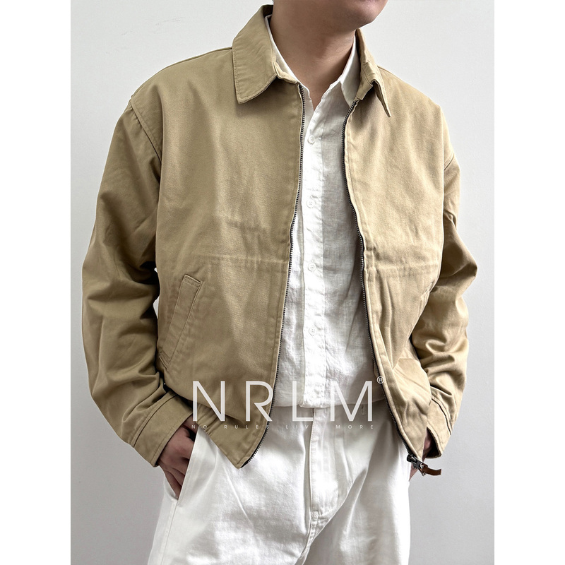 【100% Pima Cotton】Classic Harrington G9 Jacket with Turn-Down Collar, Short and Wide, Versatile for Commuting, Casual Outerwear for Men, Autumn and Winter 【100% Pima Cotton】Classic Harrington G9 Jacket with Turn-Down Collar, Short and Wide, Versatile for Commuting, Casual Outerwear for Men, Autumn and Winter
