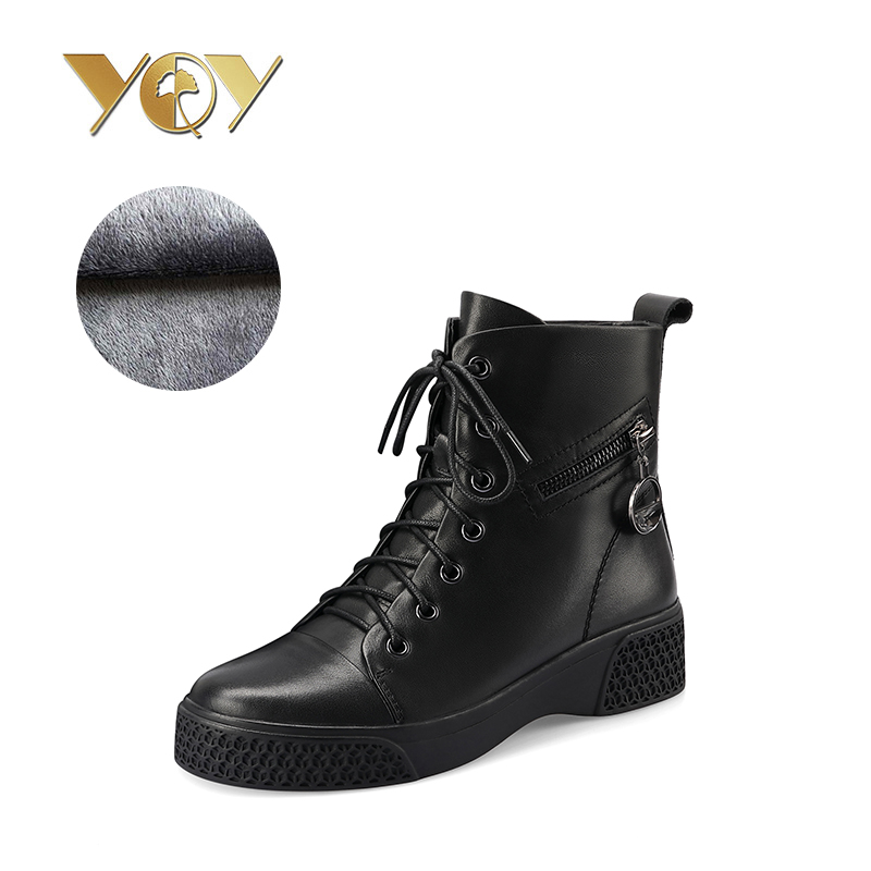 Chỉ Size 38 Sale Sốc: Giày Boot Cổ Thấp Nữ Yqresh Hàng Thu Đông Đế Cao Giày Dép Nữ Chất Liệu Vải Bông G06.