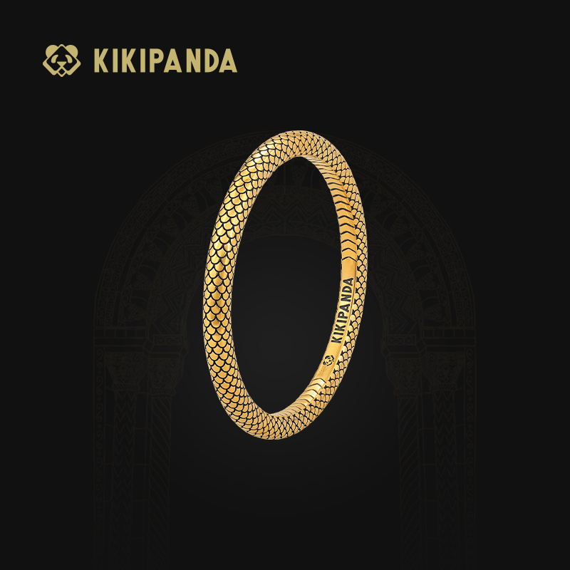 Kikipanda Qiqi Jewelry Black Gold Bracelet Women's Gold Bracelet Pure Gold 999 Bracelet Dragon Scale Retro Original