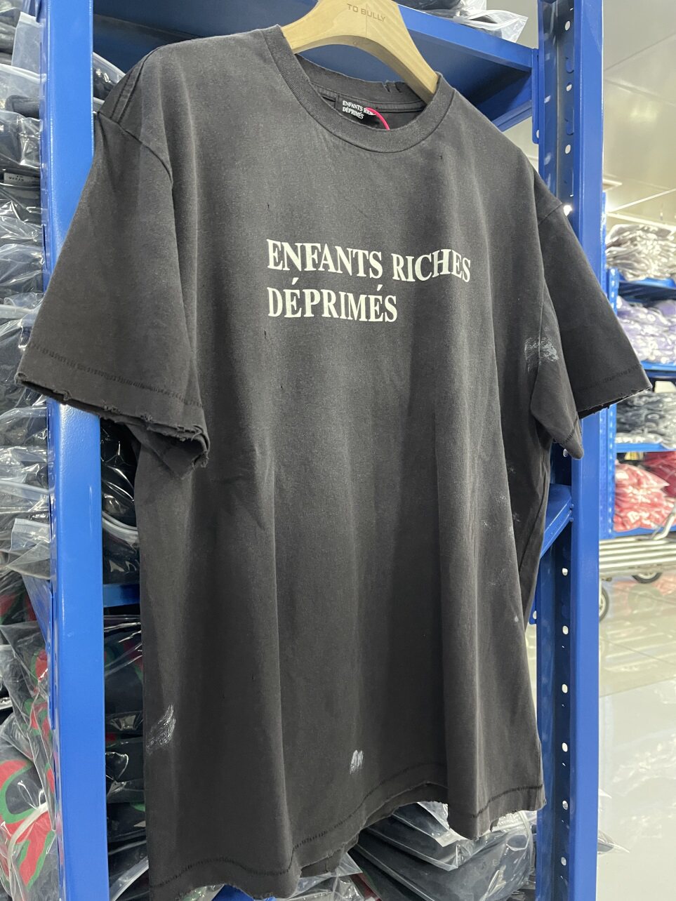 ERD classic logo damaged wash t-shirt фонд письмо разрушать мойка короткий рукав Футболка, 无品牌/无注册商标 