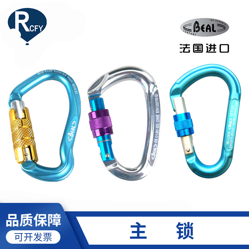 French Beal D-type rock climbing load-bearing main lock mountaineering safety buckle outdoor equipment wire buckle fast hanging climbing lock