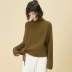 Omont 瑕疵 Giảm giá 60% cho áo len nữ cổ cao, rộng, mềm mại, dài tay - Đan Cardigan áo khoác len cardigan nữ Đan Cardigan